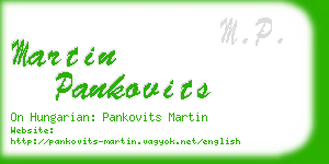 martin pankovits business card